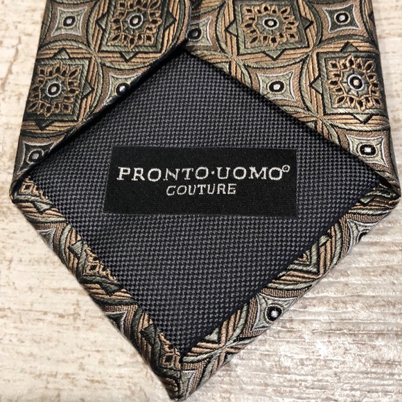 Pronto Uomo Couture 100% Silk Tie, EUC - Picture 4 of 7